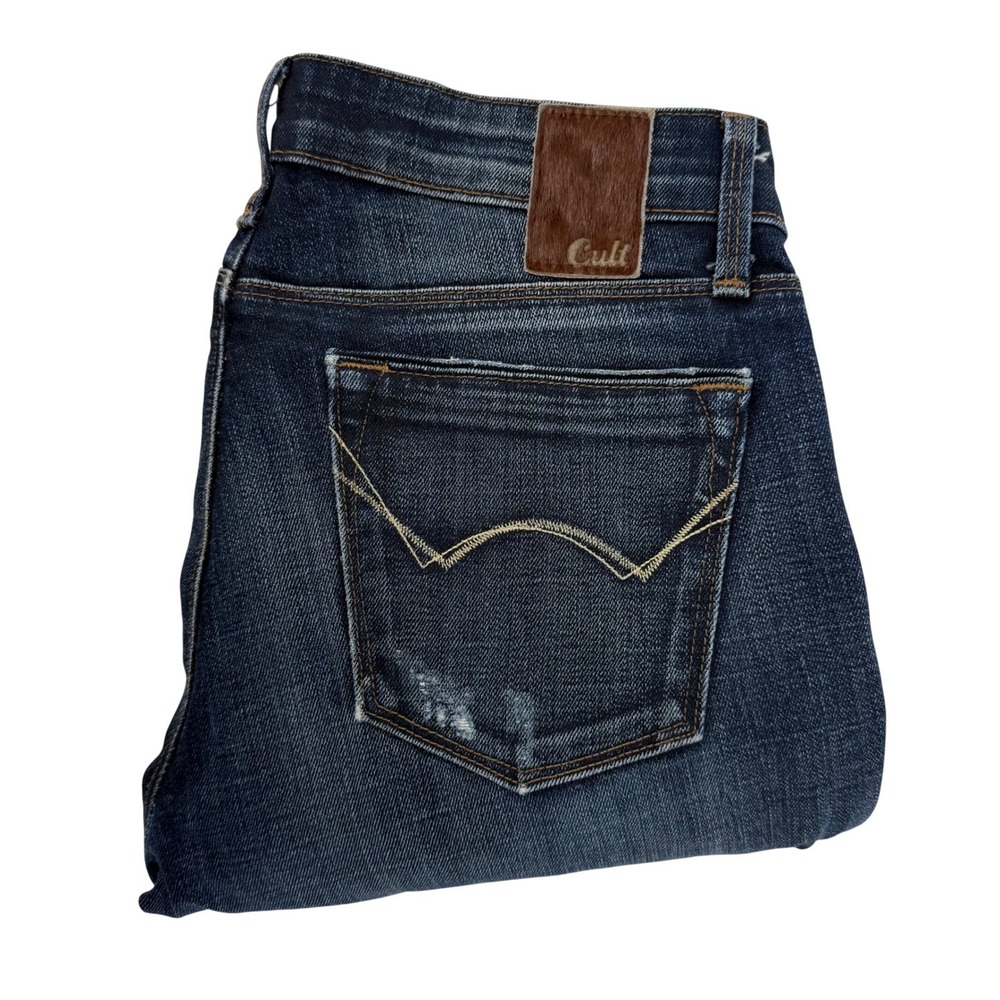 Cult of Individuality‎ Rogan Capri Jeans Womens Size 28 Dark Wash Denim Flaw
